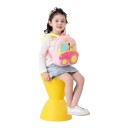 Zaino per bambini rosa 26 x 24 x 10 cm con motivo di gru e corona gialla con spallacci gialli e due tasche con zip 2