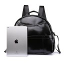 Zaino per mamme per articoli per bambini in PU pelle lucida nera Ampio scomparto principale e tasche Spalline e manico Misure 36 x 12 x 32 cm 4