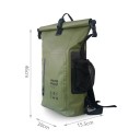 Zaino Secco Impermeabile 30L PVC 46×30×15,5 cm Zaino da Rafting per Kayak da Campeggio a Spalla per Nuoto, Trekking, Canoa e Immersioni 3