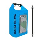 Zaino secco impermeabile 5l PVC 40×20×12,7 cm con tasca touch per cellulare per nuoto, kayak, rafting, trekking, surf e sport acquatici all'aperto 3