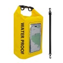 Zaino secco impermeabile 5l PVC 40×20×12,7 cm con tasca touch per cellulare per nuoto, kayak, rafting, trekking, surf e sport acquatici all'aperto 5