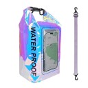 Zaino secco impermeabile 5l PVC 40×20×12,7 cm con tasca touch per cellulare per nuoto, kayak, rafting, trekking, surf e sport acquatici all'aperto 8