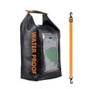 Zaino secco impermeabile 5l PVC 40×20×12,7 cm con tasca touch per cellulare per nuoto, kayak, rafting, trekking, surf e sport acquatici 10