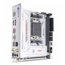 Základní deska 17 x 17 cm ITX s paticí AM5 a čipsetem B650 pro AMD Ryzen 7000 až 9000 s DDR5 Wi-Fi 6 a 2x M.2 NVMe PCIe 5.0 bílá 4
