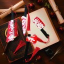 Záložka do knihy 15 cm hororový motiv lovecký nůž se střapcem tematická záložka pro milovníky hororů 3