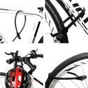 Zámek na kolo se stahovací páskou 3místný kód 56,5 cm kombinovaný kabelový zámek s mechanickým klíčem proti krádeži 7