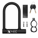 Zámok na bicykel U-lock 18 × 13 cm oceľový so zinkovou vložkou čierny 14 mm rám zabezpečenia bicykla motocykla dverí 2