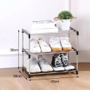 Zapatero con 3 estantes 43 x 26 x 38 cm Soporte para zapatos de plástico PP y acero galvanizado Estante de almacenamiento estable 4