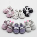 Zapatillas con cordones para muñecas de hasta 37 cm de piel PU con verdaderos cordones y ojales de metal. Dimensiones 5 x 2,8 cm. Práctica de atado 6