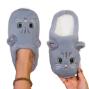 Zapatillas de casa peludas con motivo de gato Orejas 3D Zapatillas suaves y calentitas Lindas zapatillas para invierno Regalo original para amantes de los gatos 4