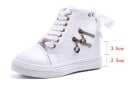 Zapatillas de mujer con cuña oculta Cierre con cordones y cinta decorativa en el talón Dos cierres decorativos con anillos Parte superior 8
