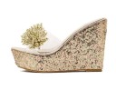 Zapatillas de mujer con purpurina y plataforma alta con decoración 13