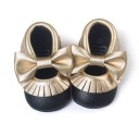 Zapatillas de piel para niña con volantes 1