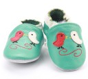 Zapatillas de piel para niños con pájaros 5