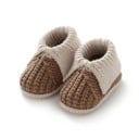 Zapatitos de punto para niños con puño doblado Patrón de punto tridimensional y suela blanda Tejido Modelo sin cordones 3