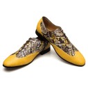 Zapatos bajos amarillos para hombre - piel de serpiente 1