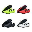 Zapatos de ciclismo unisex con cierre giratorio de nylon, cuero sintético, EVA, construcción sólida para ciclismo en carretera y entrenamiento 8