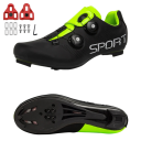 Zapatos de ciclismo unisex con cierre giratorio y correa, incluyendo calas de nylon PU, cuero, EVA y algodón para ciclismo de carretera y deportivo 3