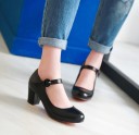 Zapatos de salón de piel para mujer con hebilla J2377 7