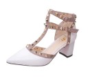 Zapatos de salón para mujer con tacón de bloque 10