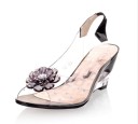 Zapatos de salón transparentes para mujer con flor 10