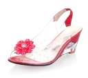 Zapatos de salón transparentes para mujer con flor 12