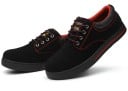 Zapatos de trabajo de seguridad con puntera de acero estilo zapatilla Upper de ante sintético Costuras en contraste Suela plana 7