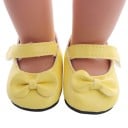 Zapatos para muñeca de 43 cm Bailarinas con lazo en la punta y correa sobre el empeine Cuero PU brillante Suela plana Para vestidos 6