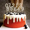 Zápich na tortu Číslice 0–9 Zlatá trblietavá dekorácia na tortu 10,5 cm Výročie Narodeniny Oslava Výzdoba torty 1 ks podľa varianty 5