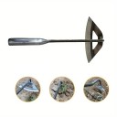 Zappa in acciaio temperato 34 x 16 cm attrezzo da giardino in metallo argento nero per diserbo scavo e lavorazione del terreno nell'orto 9