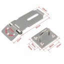 Záró petlice szemmel 82 × 39 mm rozsdamentes acél lapos kivitel szerelési készlet ajtókhoz kapukhoz szekrényekhez 5