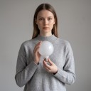 Żarówka LED G125 w kształcie kuli Mleczno biała nieprzezroczysta bańka 16,4 x 12,5 cm Gwintowa podstawa Zimne białe światło 6500 K Do lamp i opraw 3