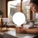 Żarówka LED G125 w kształcie kuli Mleczno biała nieprzezroczysta bańka 16,4 x 12,5 cm Gwintowa podstawa Zimne białe światło 6500 K Do lamp i opraw 5