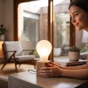 Żarówka LED G80 w kształcie kuli Mlecznobiała nieprzezroczysta bańka 11,5 x 8 cm Złącze gwintowe Ciepłe białe światło 3000 K Do lamp i opraw oświetleniowych 5