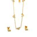 Zarte Set Halskette Ohrringe aus Edelstahl Feiner Damenschmuck Hypoallergen Glänzende Ausführung für Frauen und Mädchen 2