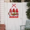 Zasłona na drzwi 30 x 27,6 cm Świąteczna dekoracja z motywem krasnali Zawieszana ozdoba na drzwi wejściowe Wesoła zimowa dekoracja do świątecznego 1