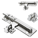 Zástrč dveřní posuvná 70 x 50 mm kovová západka s okem pro visací zámek stříbrná na dveře vrata skříňky 2