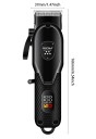 Zastřihovač vlasů a vousů LCD displej USB nabíjení ocelové čepele 4 nástavce černý pro domácí střih vlasů 2