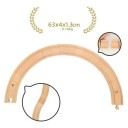 Zatáčka mobilă din lemn 63 x 4 x 1,3 cm Element flexibil al trasei Formare lină a căii Extindere a căii ferate Element de conectare flexibil 2