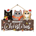 Záv hanging Christmas decoration 21 x 15 cm Three cats with hats and scarves Cheerful home decoration for the living room for Christmas 1