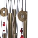 Závěsná větrná zvonkohra 65 cm z kovu a dřeva Dekorace na zahradu Symbol štěstí Zvuková ozdoba Domácí amulet 3