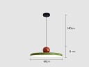 Závesné LED svietidlo farebné retro tanier s guľkou priemer 40 x výška 9 cm, kábel 140 cm, vstavaná LED studené biele svetlo do spálne 7