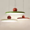 Závesné LED svietidlo farebné retro tanier s guľkou priemer 40 x výška 9 cm, kábel 140 cm, vstavaná LED teplé biele svetlo do spálne 5