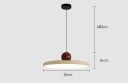 Závesné LED svietidlo farebné retro tanier s guľou priemer 30 x výška 9 cm, kábel 140 cm, vstavaná LED studené biele svetlo do spálne 9