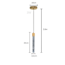 Závesné LED svietidlo s akrylovou trubicou a bublinkovým efektom v Nordic štýle, 3W, výška trubice 33 cm, do obývacej izby alebo spálne 2