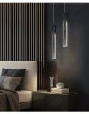 Závesné LED svietidlo so 2 akrylovými trubicami a bublinkovým efektom v Nordic štýle, 6 W, priemer trubice 3,5 cm, do spálne alebo jedálne 5