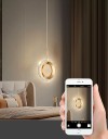 Závesné LED svietidlo v tvare kruhu z kovu a akrylu 3 teploty svetla s diaľkovým ovládačom 20 x 31 cm Do spálne alebo nad jedálenský stôl 5