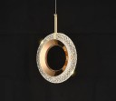 Závesné LED svietidlo v tvare kruhu z kovu a akrylu, teplá biela, 20 x 31 cm, záves až 2m, do spálne alebo nad jedálenský stôl 3