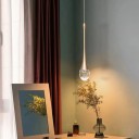 Závesné LED svietidlo v tvare kvapky s bublinkovým akrylom v Nordic štýle, teplá biela, 5 W, výška 34 cm, do spálne alebo nad jedálenský stôl 5