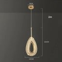 Závesné LED svietidlo v tvare kvapky z kovu a akrylu, 3 teploty svetla s diaľkovým ovládačom, 13 x 33 cm, do spálne alebo nad jedálenský stôl 2